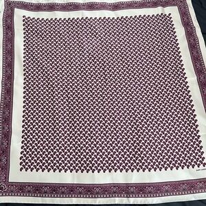 Saint Laurent Paris Burgundy Paisley Silk Scarf Made in Italy